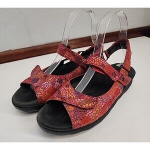 Wolky 39/8 | Sandals Women’s Strappy Pichu Red Multicolor Leather Casual Unique